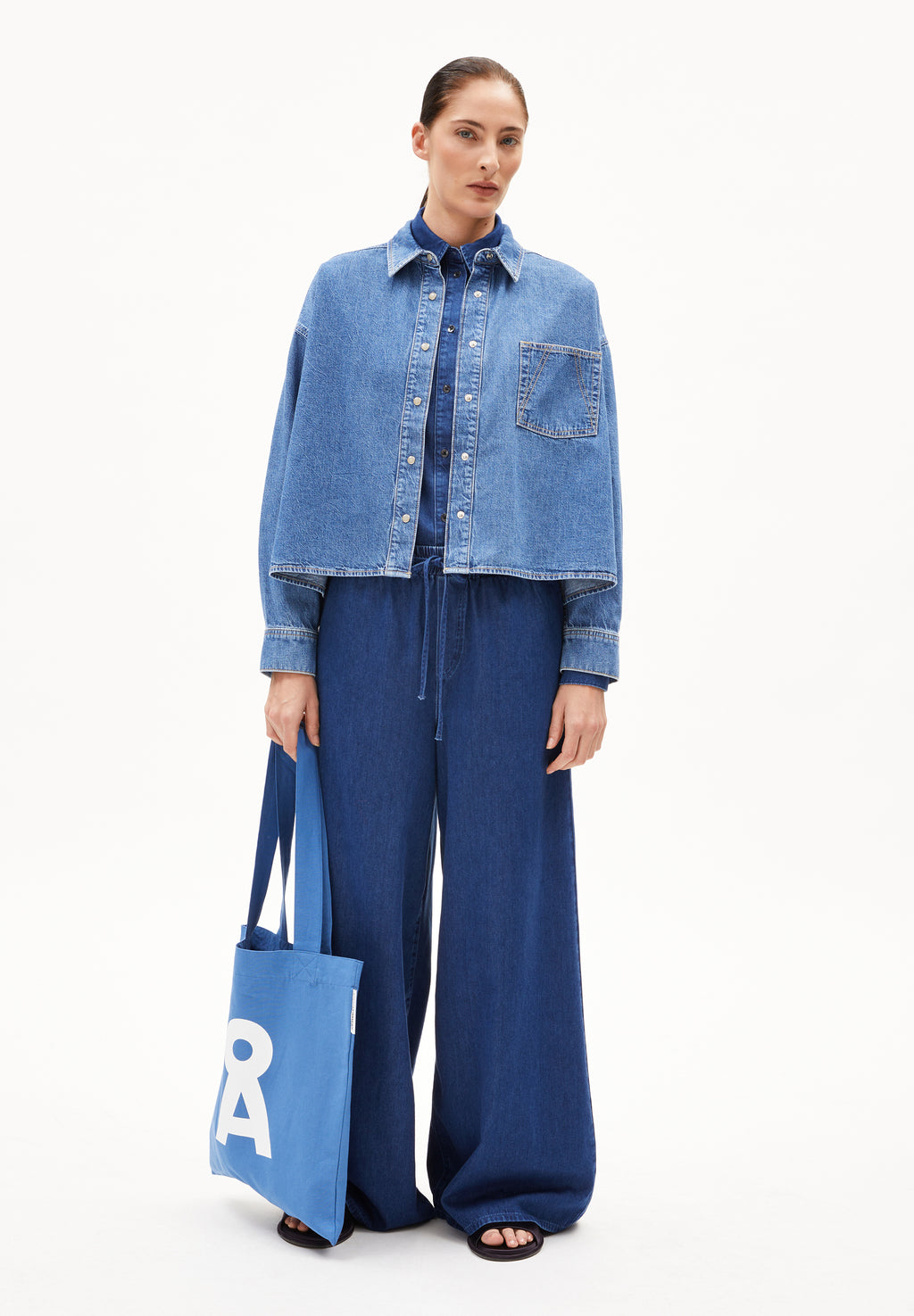 Nalaani Denim Blouse Sea Foam