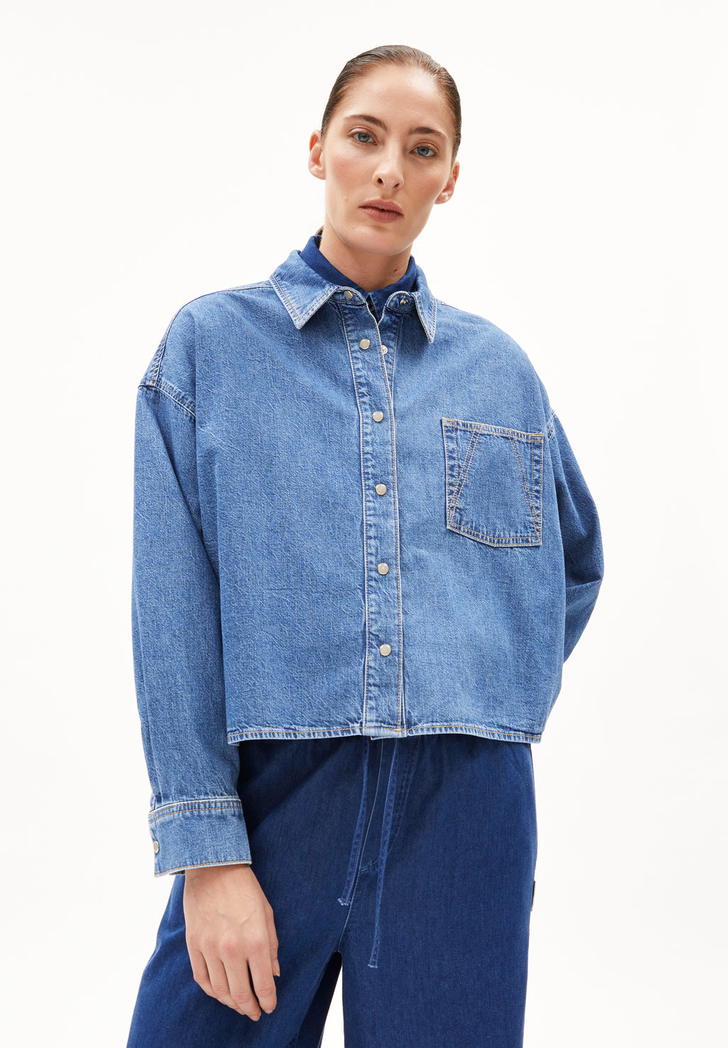 Nalaani Denim Blouse Sea Foam
