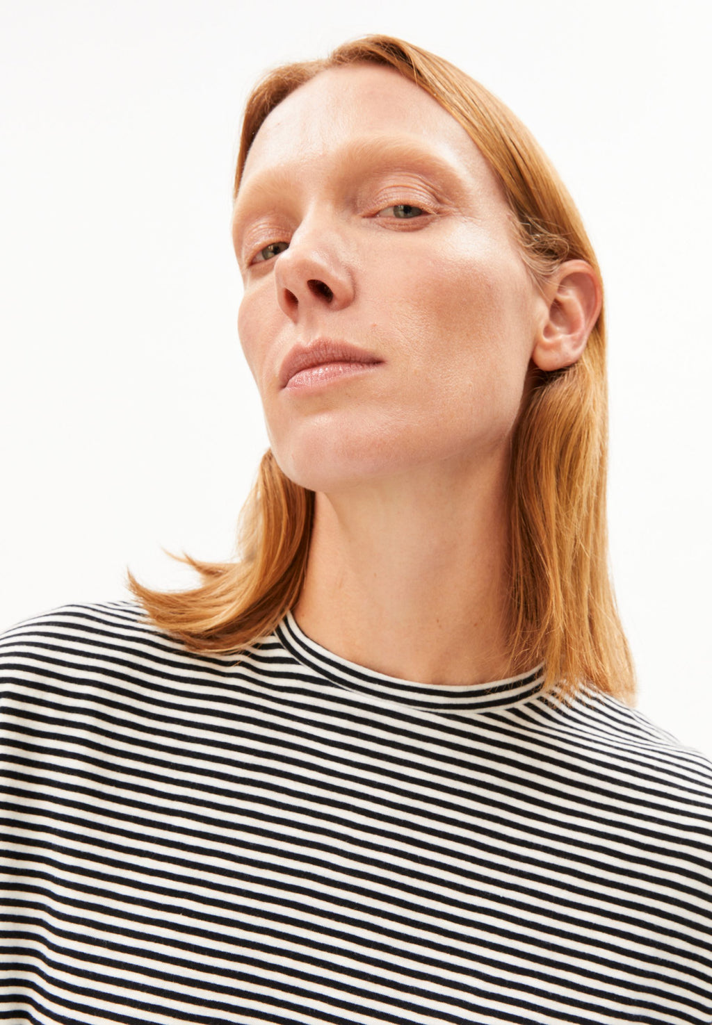 Slub Jersey Stripe T-Shirt Black-Oatmilk