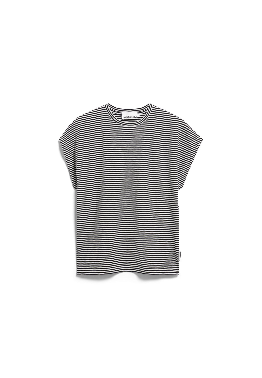 Slub Jersey Stripe T-Shirt Black-Oatmilk