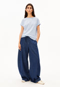 Idaara Stripe T-Shirt White-Soft Blue