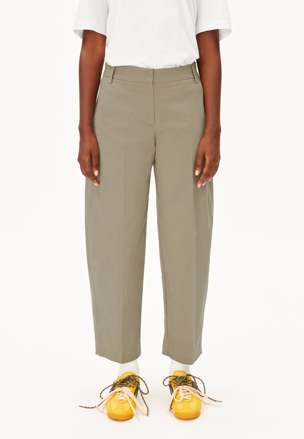 Barrel Leg Twill Pant Light Sage