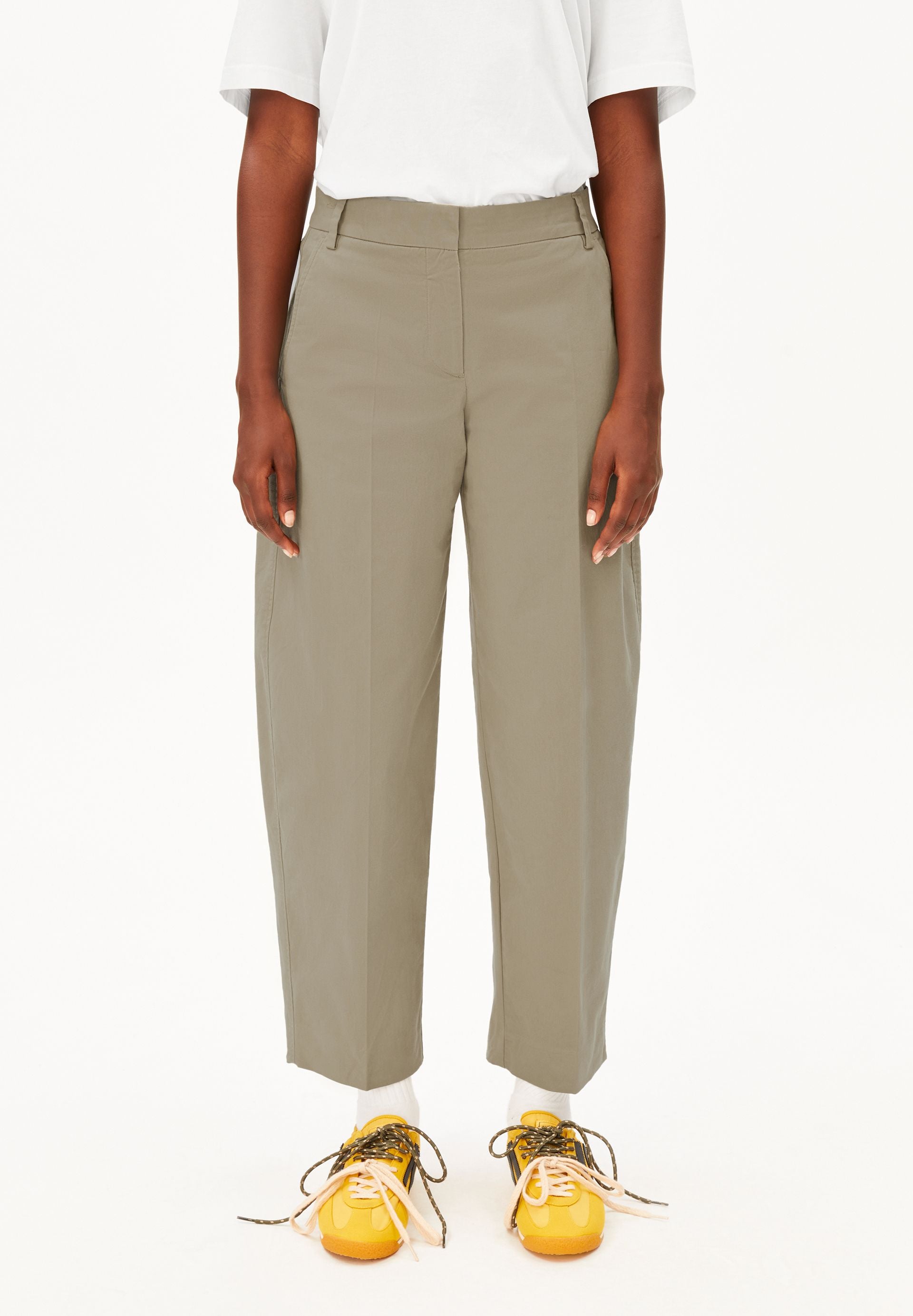 Barrel Leg Twill Pant Light Sage