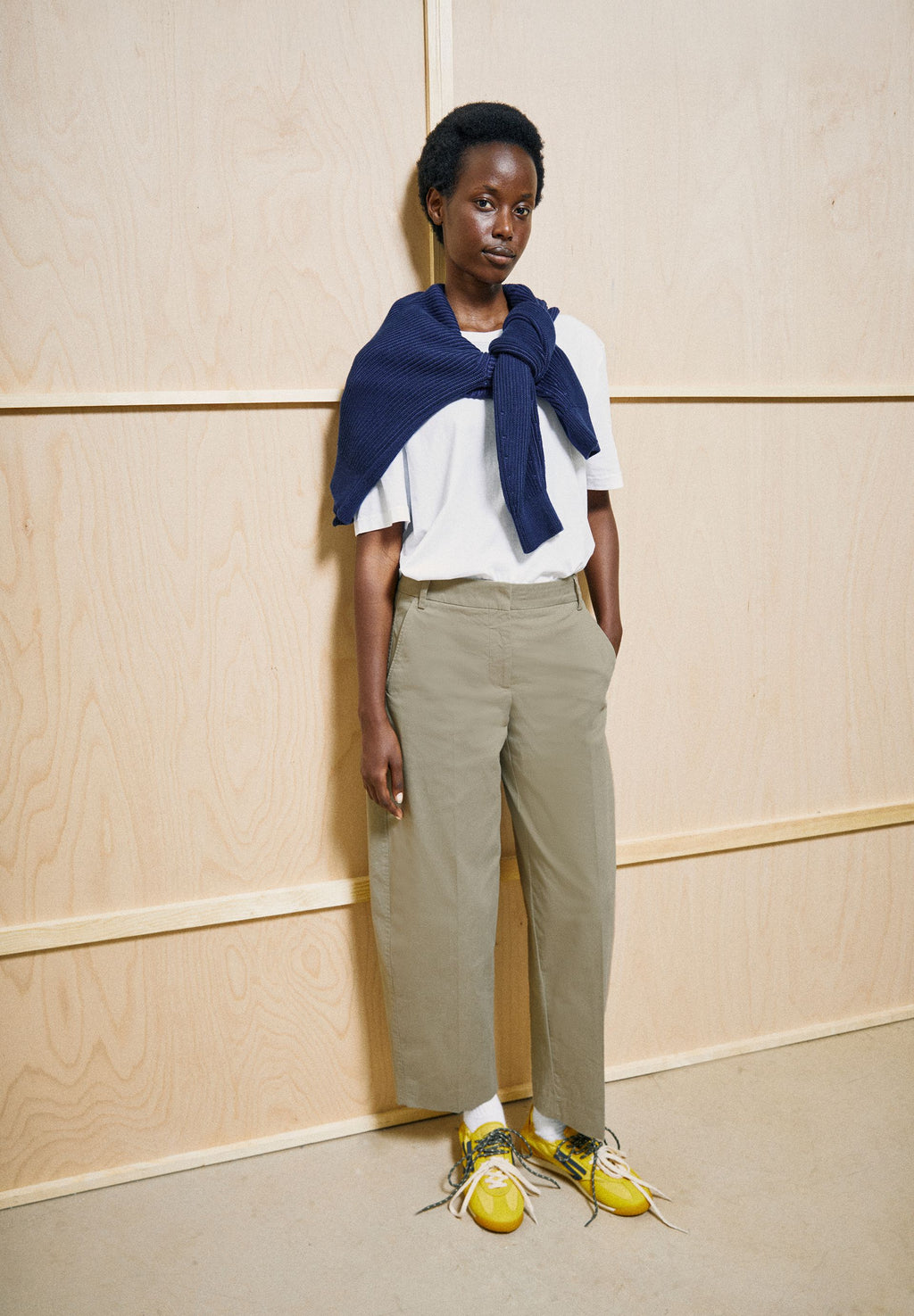 Barrel Leg Twill Pant Light Sage
