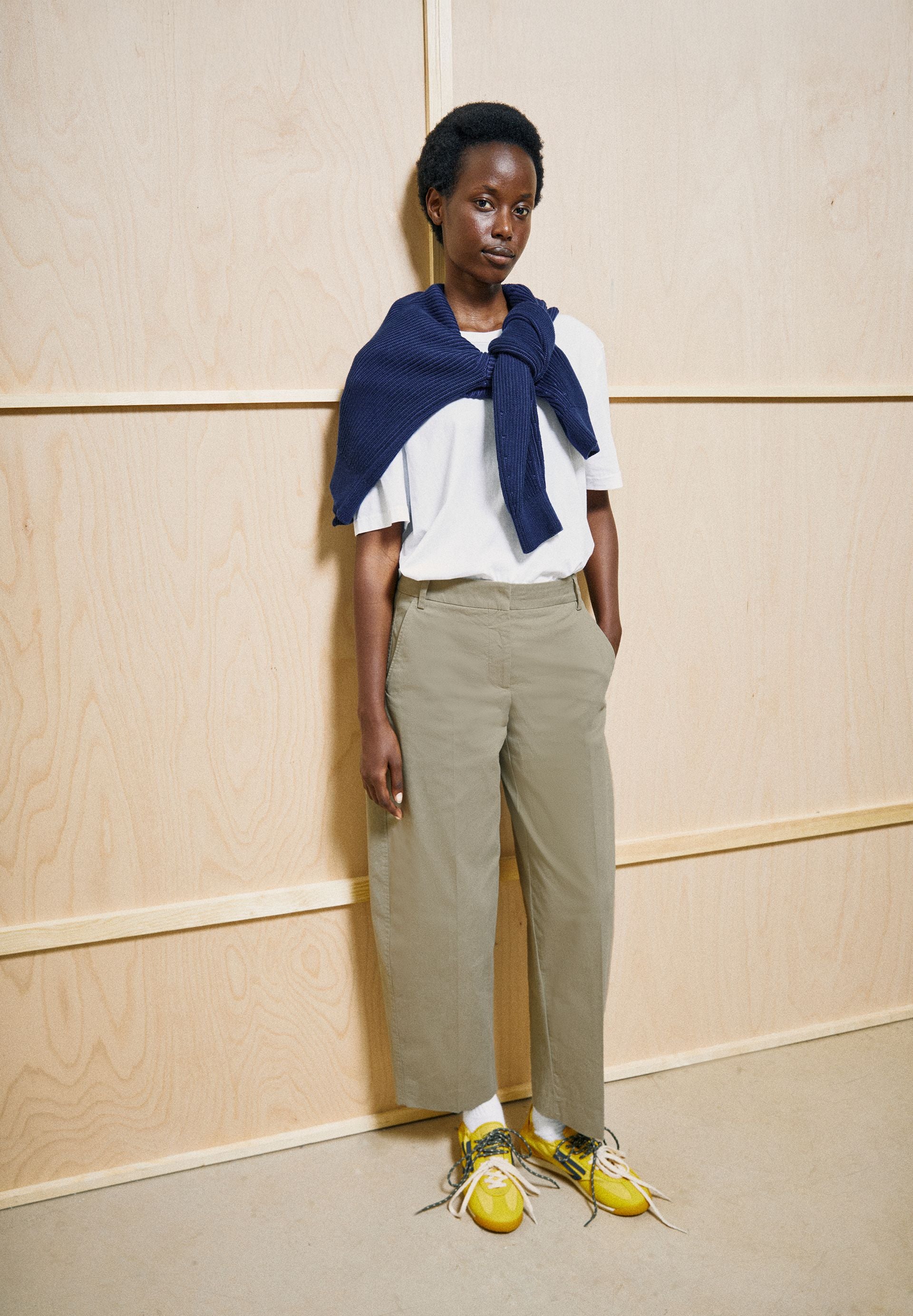 Barrel Leg Twill Pant Light Sage
