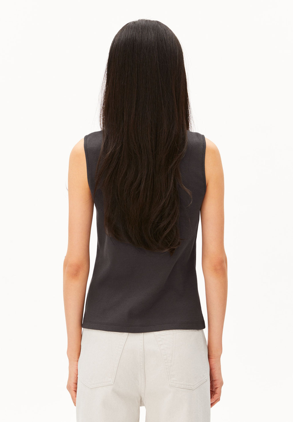 Rib Button Top Dark Steel
