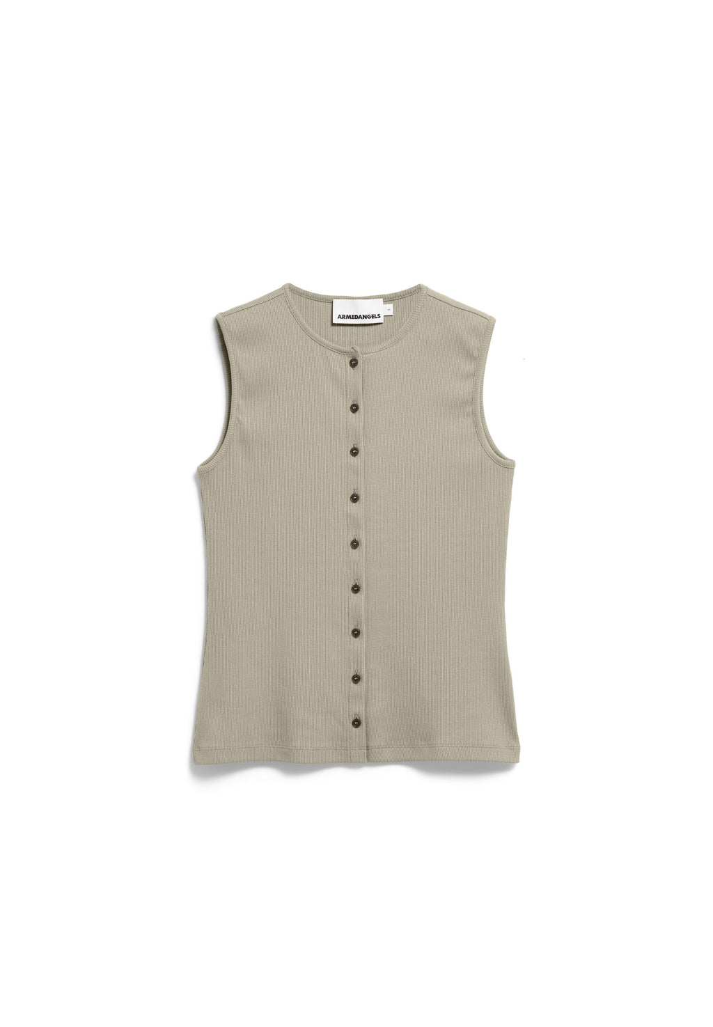 Rib Button Top Light Sage