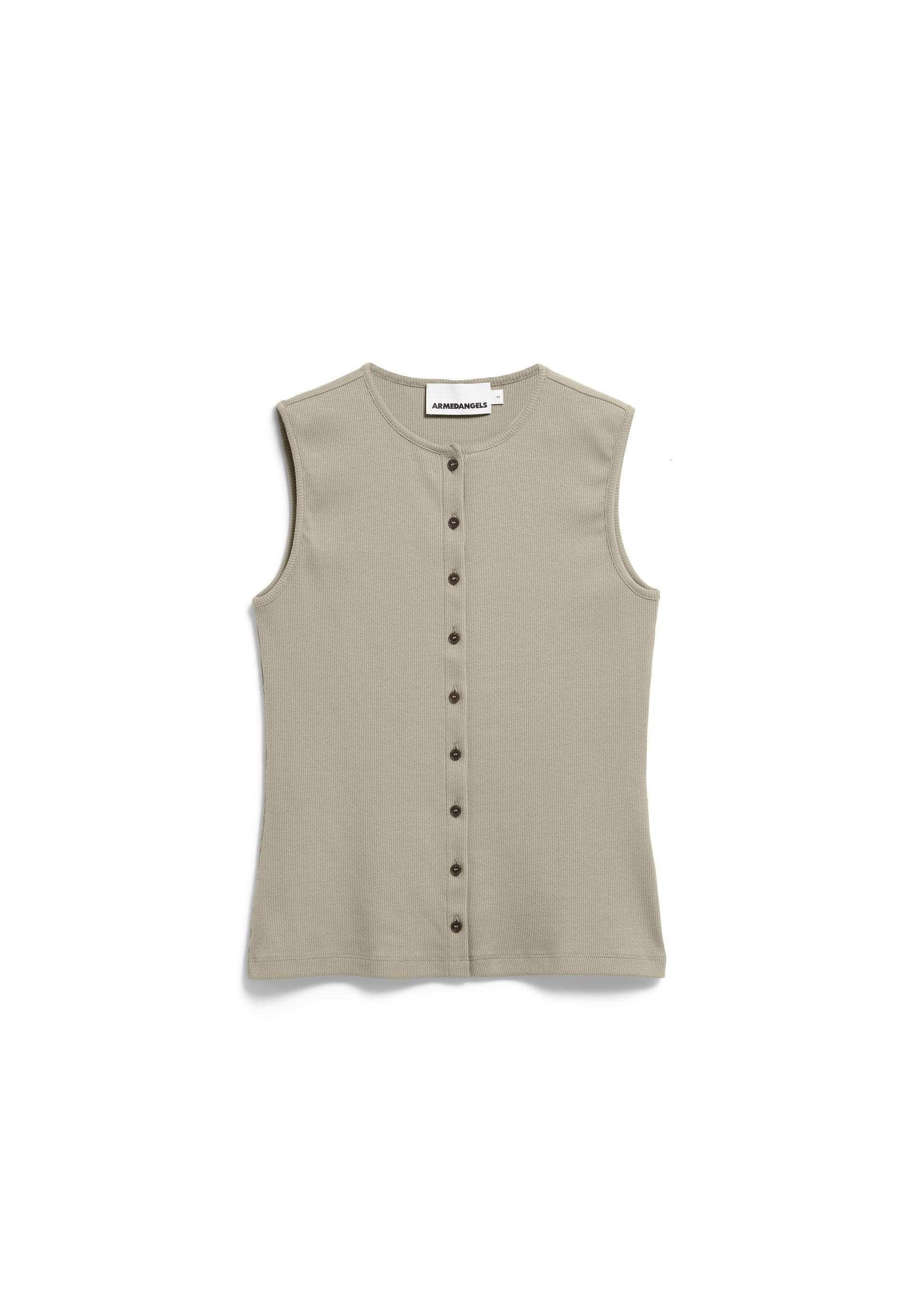 Rib Button Top Light Sage