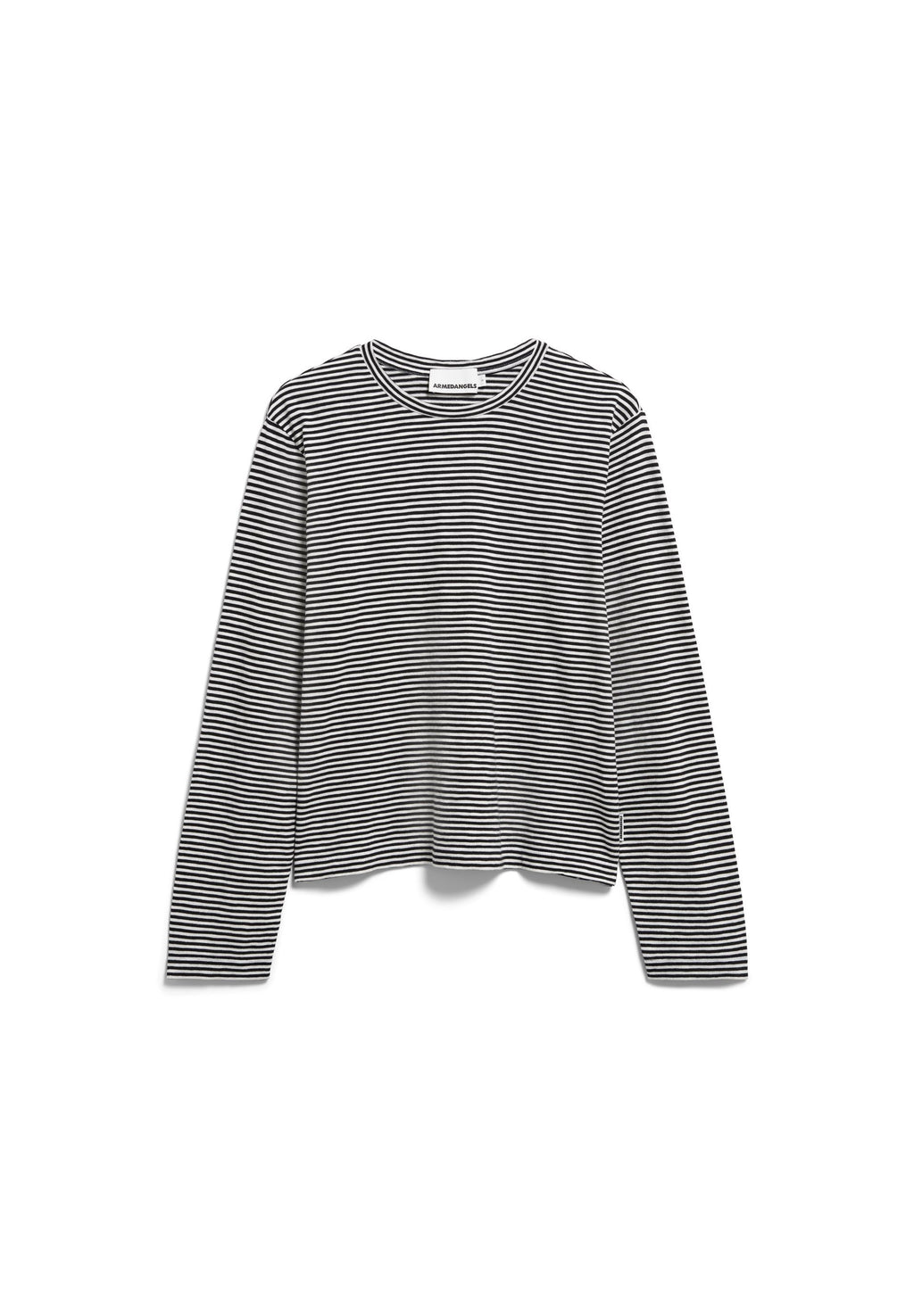 Slub Jersey Stripe Longsleeve Black-Oatmilk