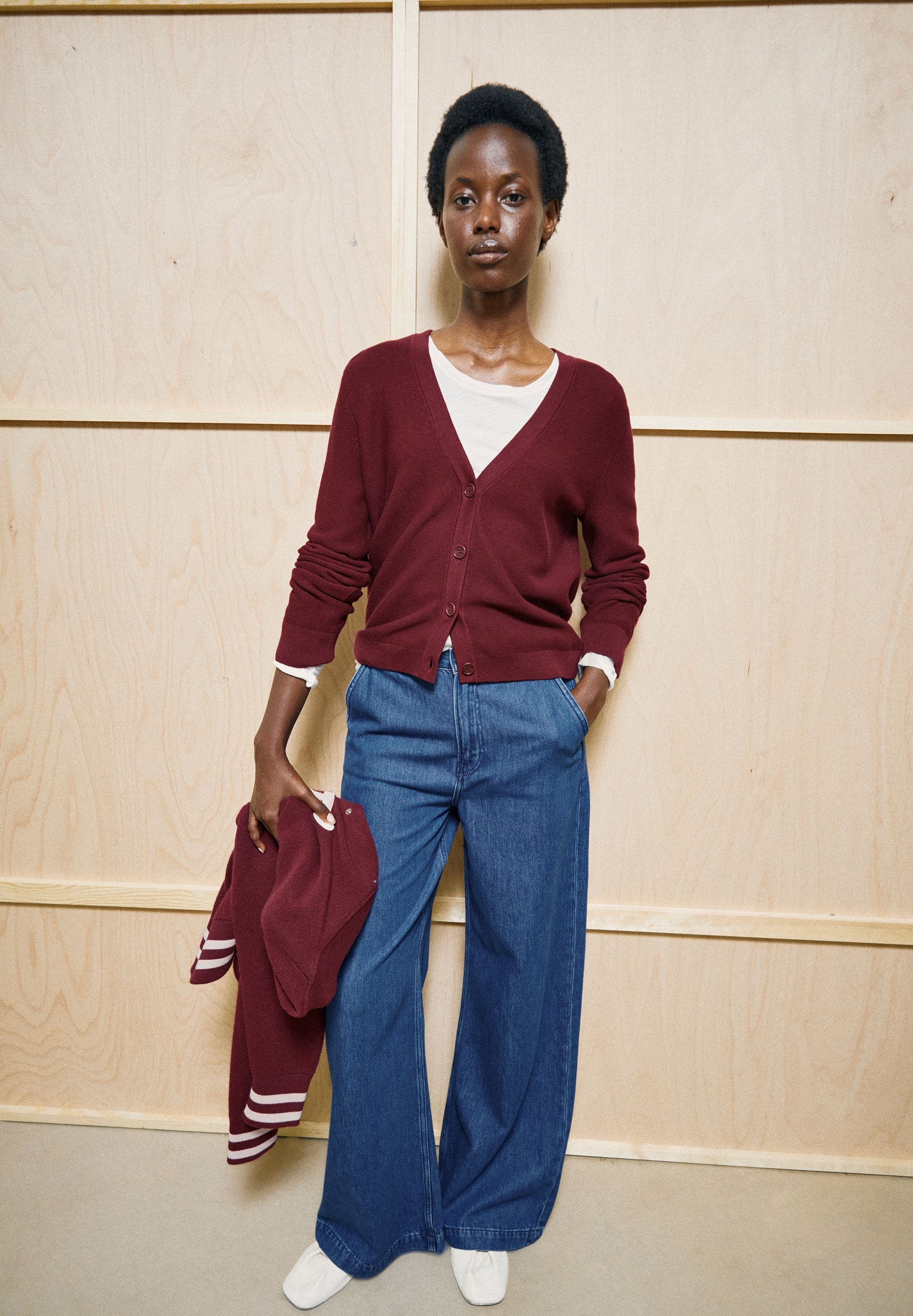 Menaal Links Links Cardigan Velvet Red