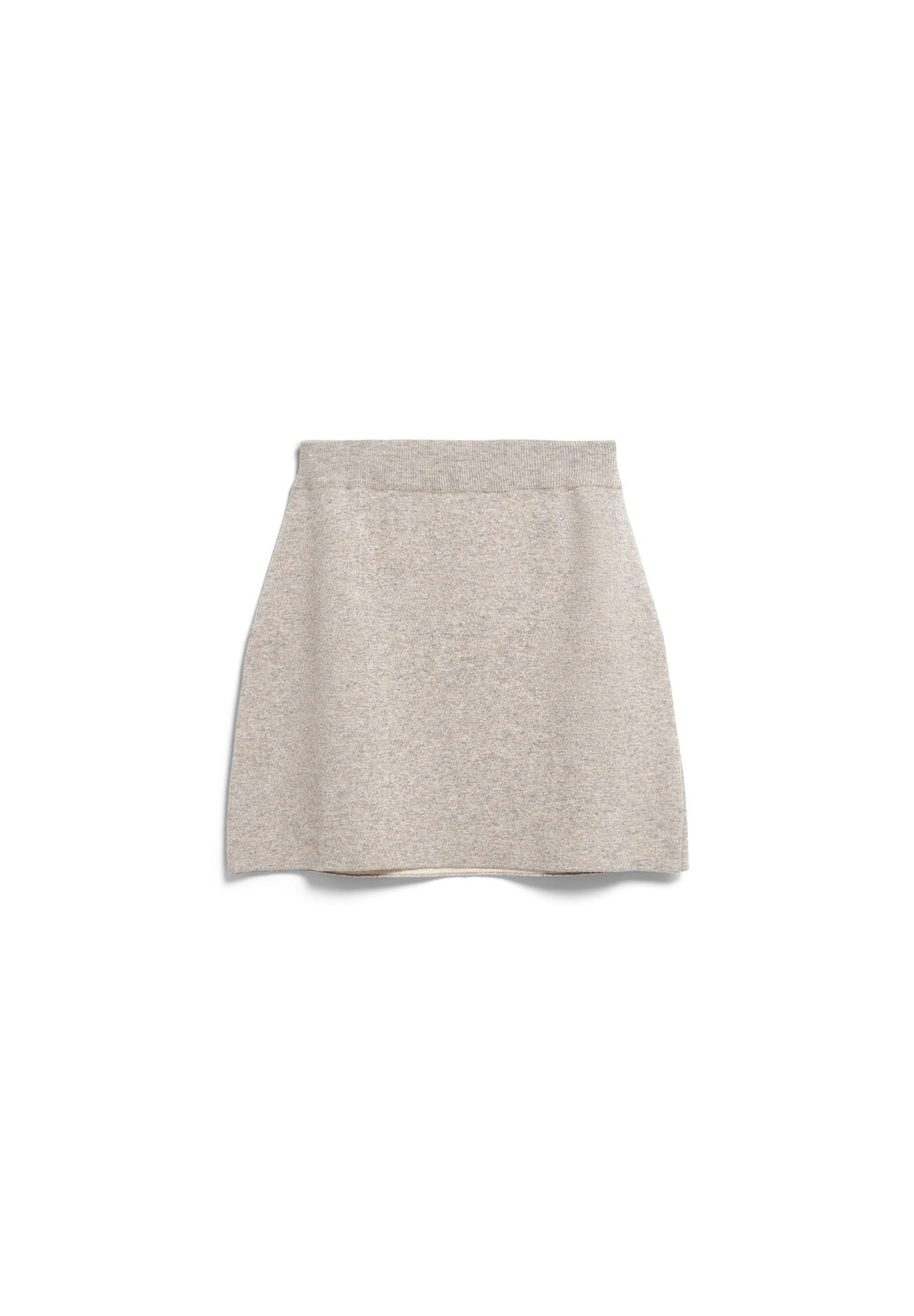 Cotton-Wool Mini Knit Skirt Dark Honey Melange