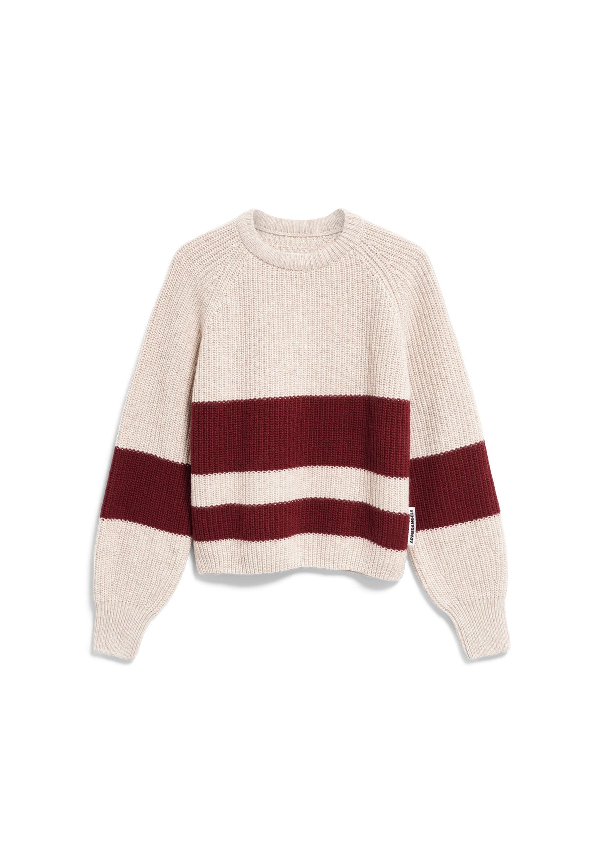 Rib Striped Knit Sweater Honey Melange-Velvet Red