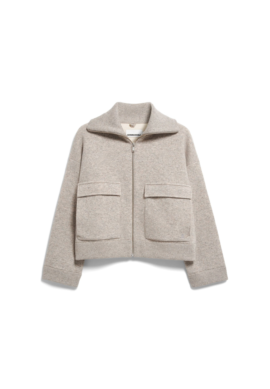 Cotton-Wool Knit Jacket Dark Honey Melange