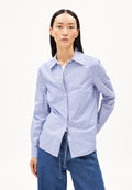 Bluse Louilaa Striped White-Lapis Blue