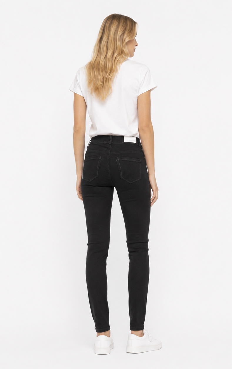 Womens Slim Jeans Black One Wash