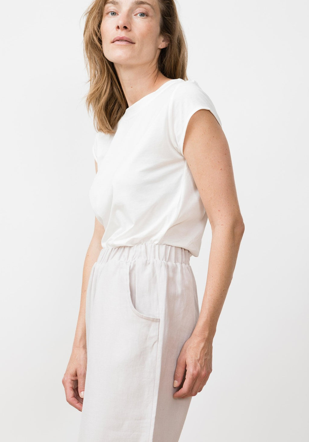 Viento Linen Trousers Grey Lavender