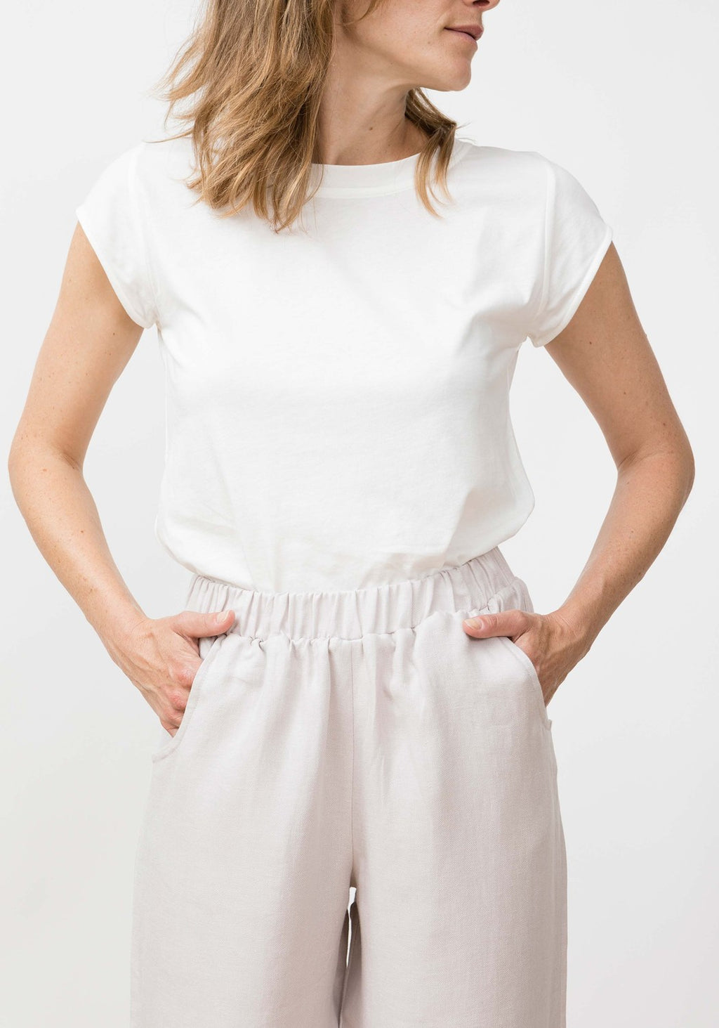Viento Linen Trousers Grey Lavender