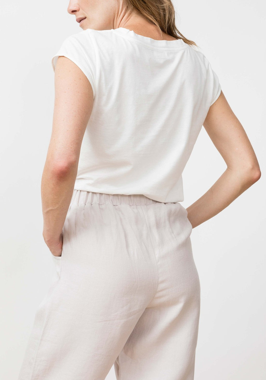 Viento Linen Trousers Grey Lavender