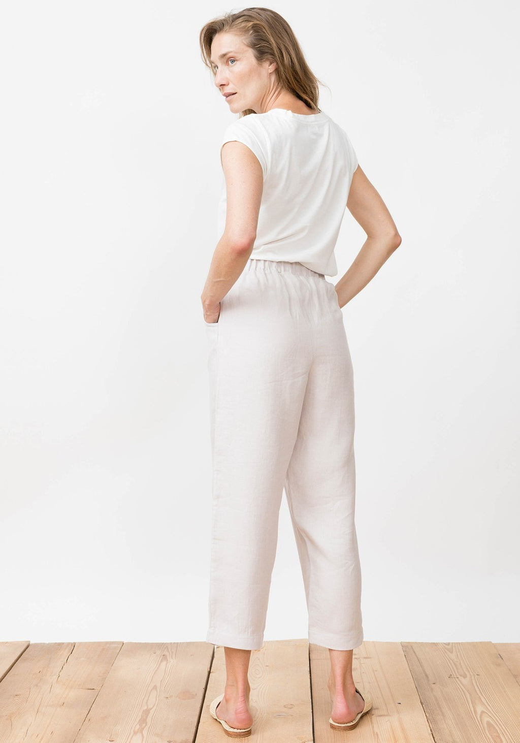 Viento Linen Trousers Grey Lavender