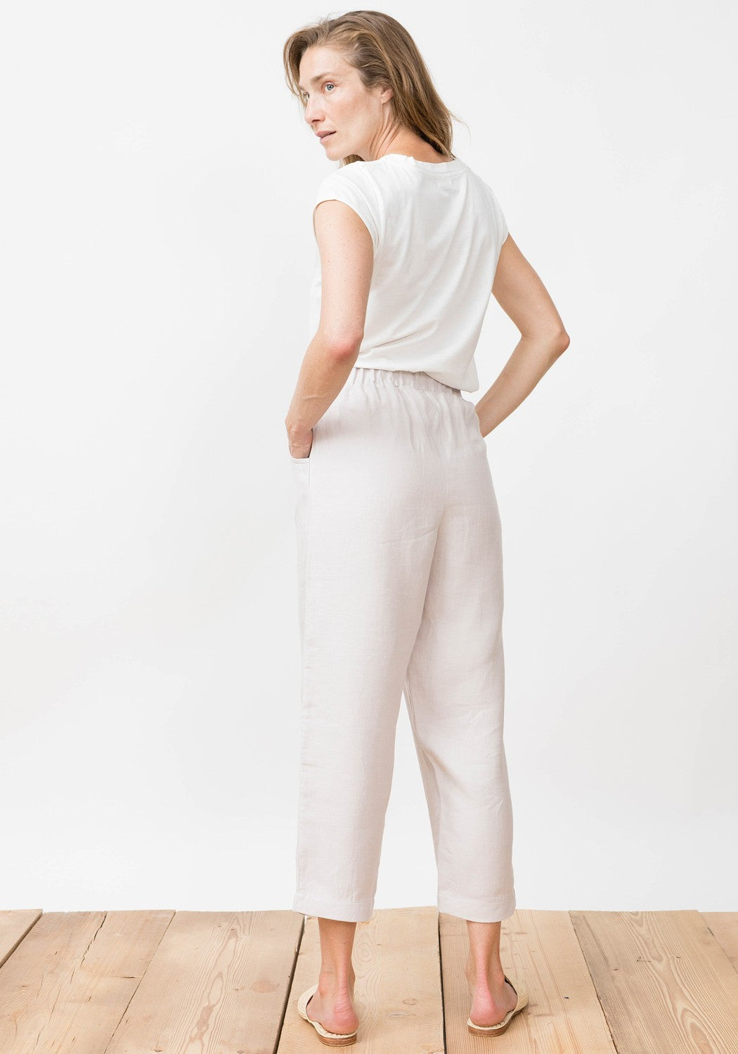 Viento Linen Trousers Grey Lavender