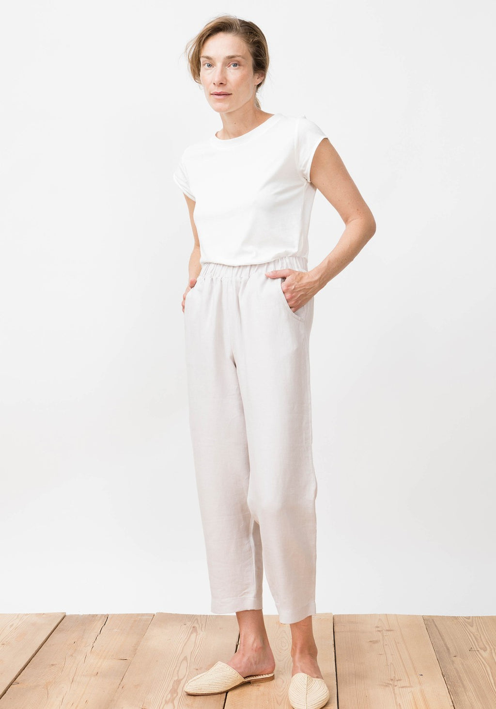 Viento Linen Trousers Grey Lavender