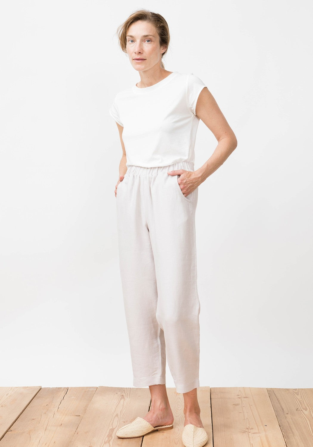 Viento Linen Trousers Grey Lavender