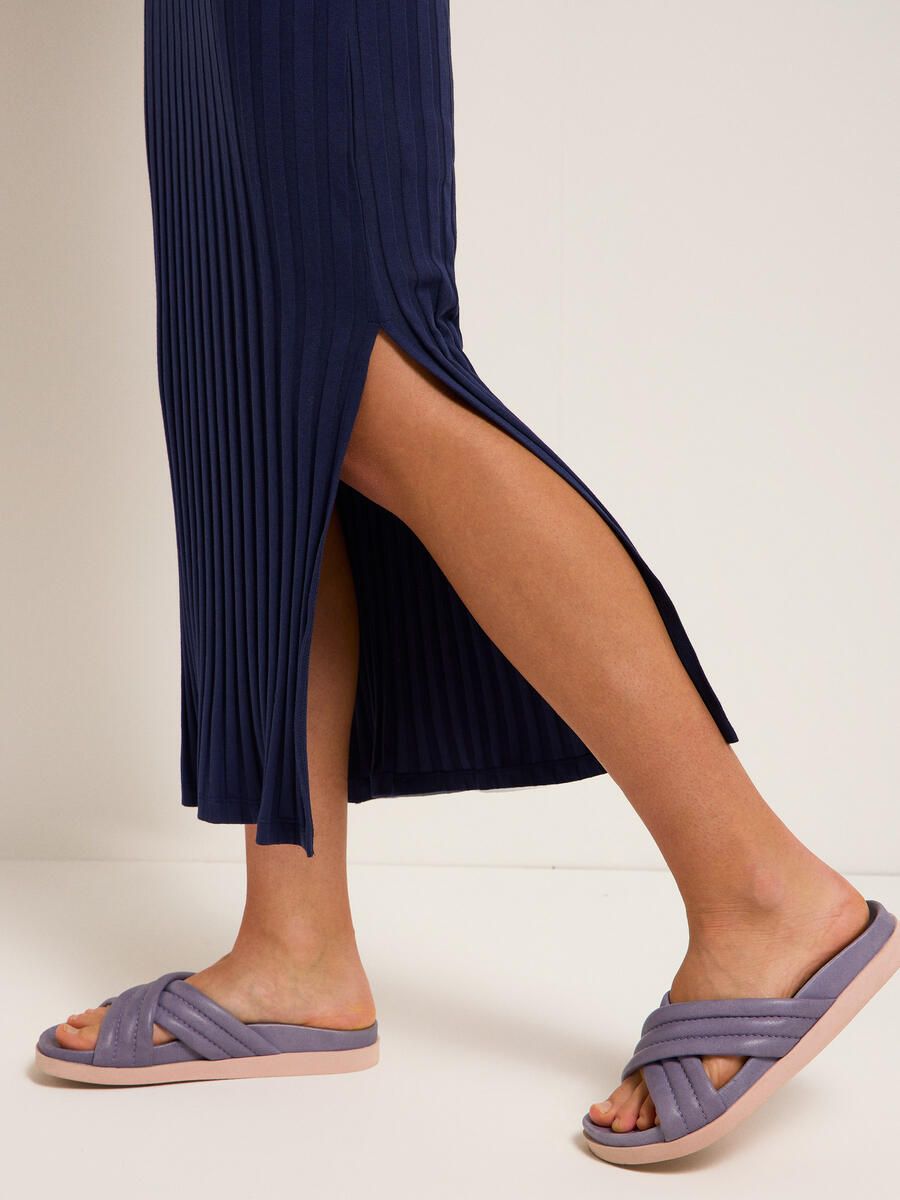 Maxikleid in Rippoptik Night Blue