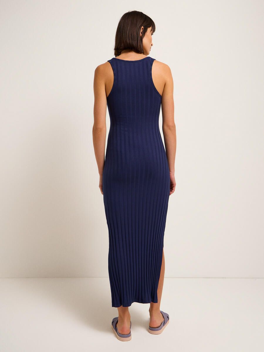 Maxikleid in Rippoptik Night Blue