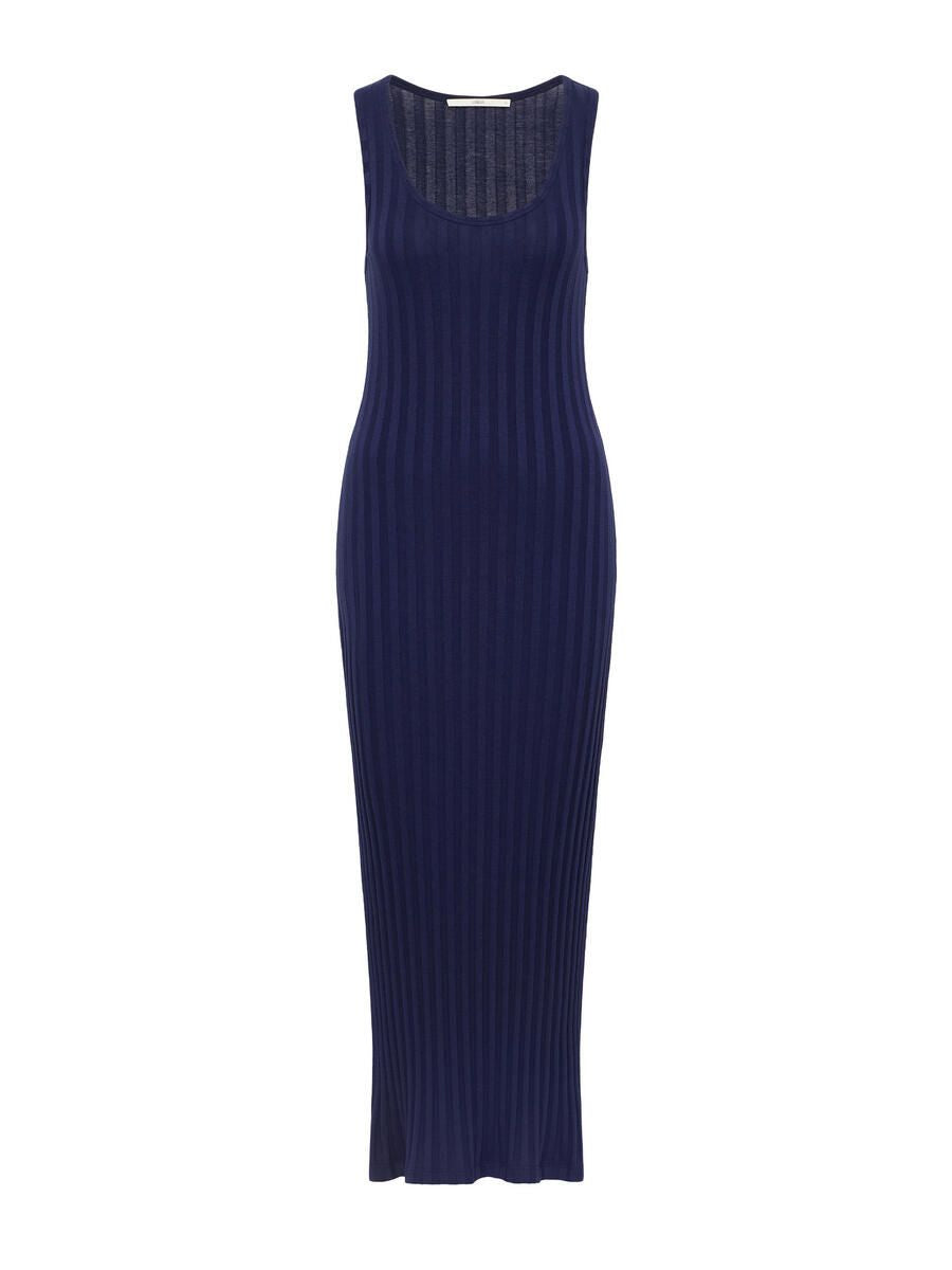 Maxikleid in Rippoptik Night Blue
