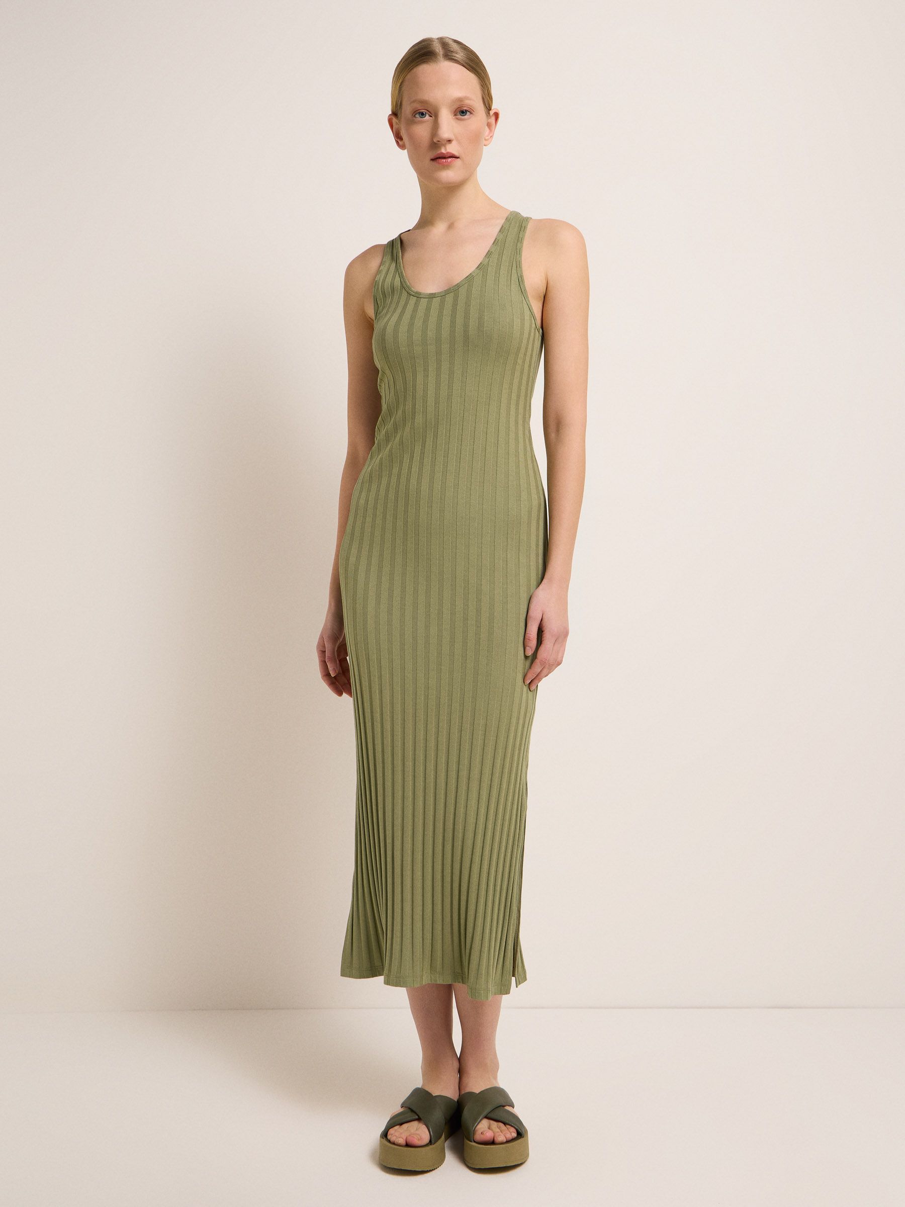 Maxikleid in Rippoptik Tea Leaf