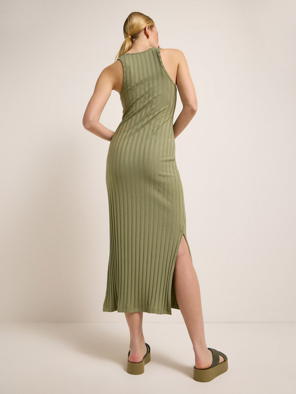 Maxikleid in Rippoptik Tea Leaf