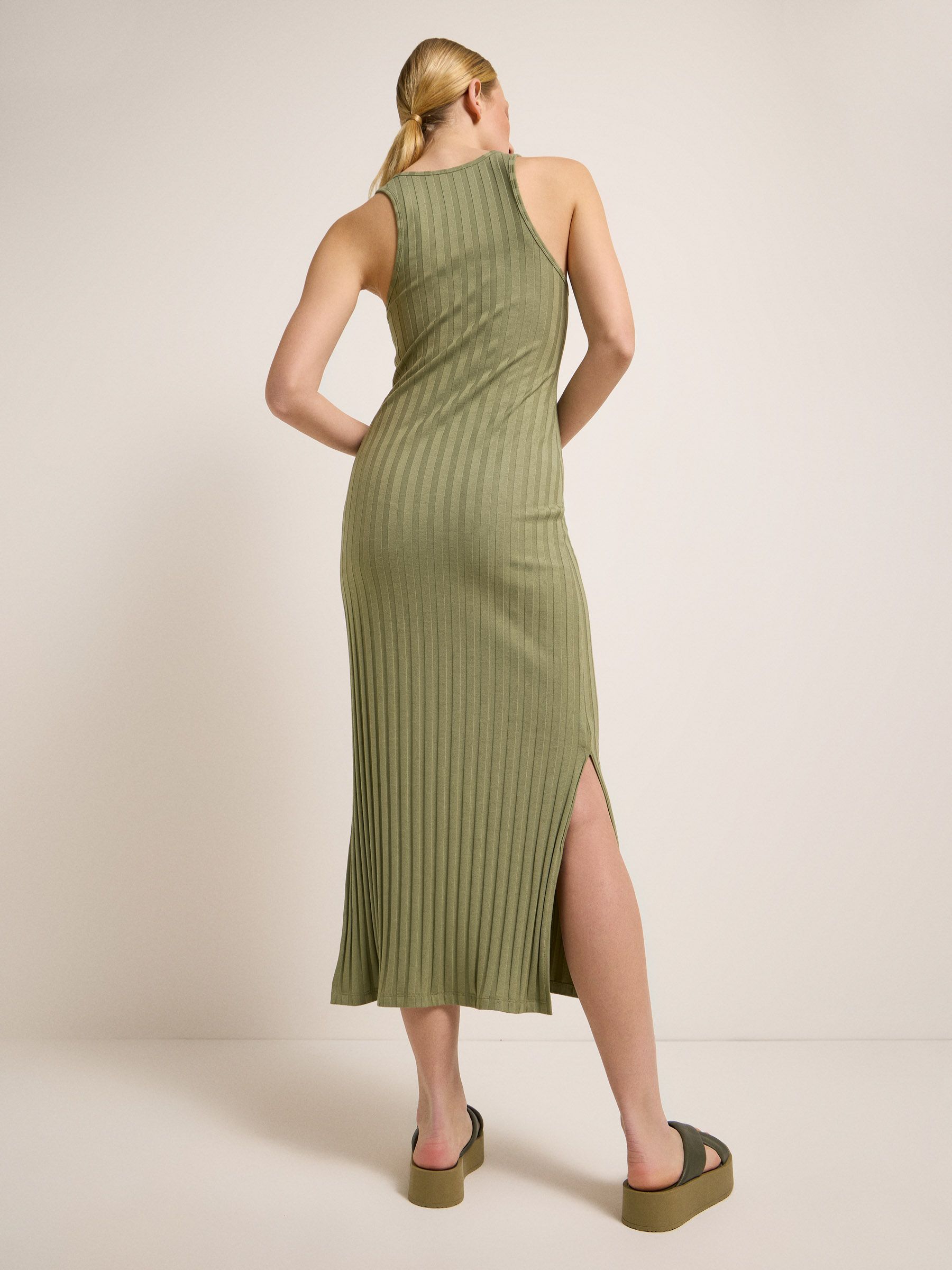 Maxikleid in Rippoptik Tea Leaf