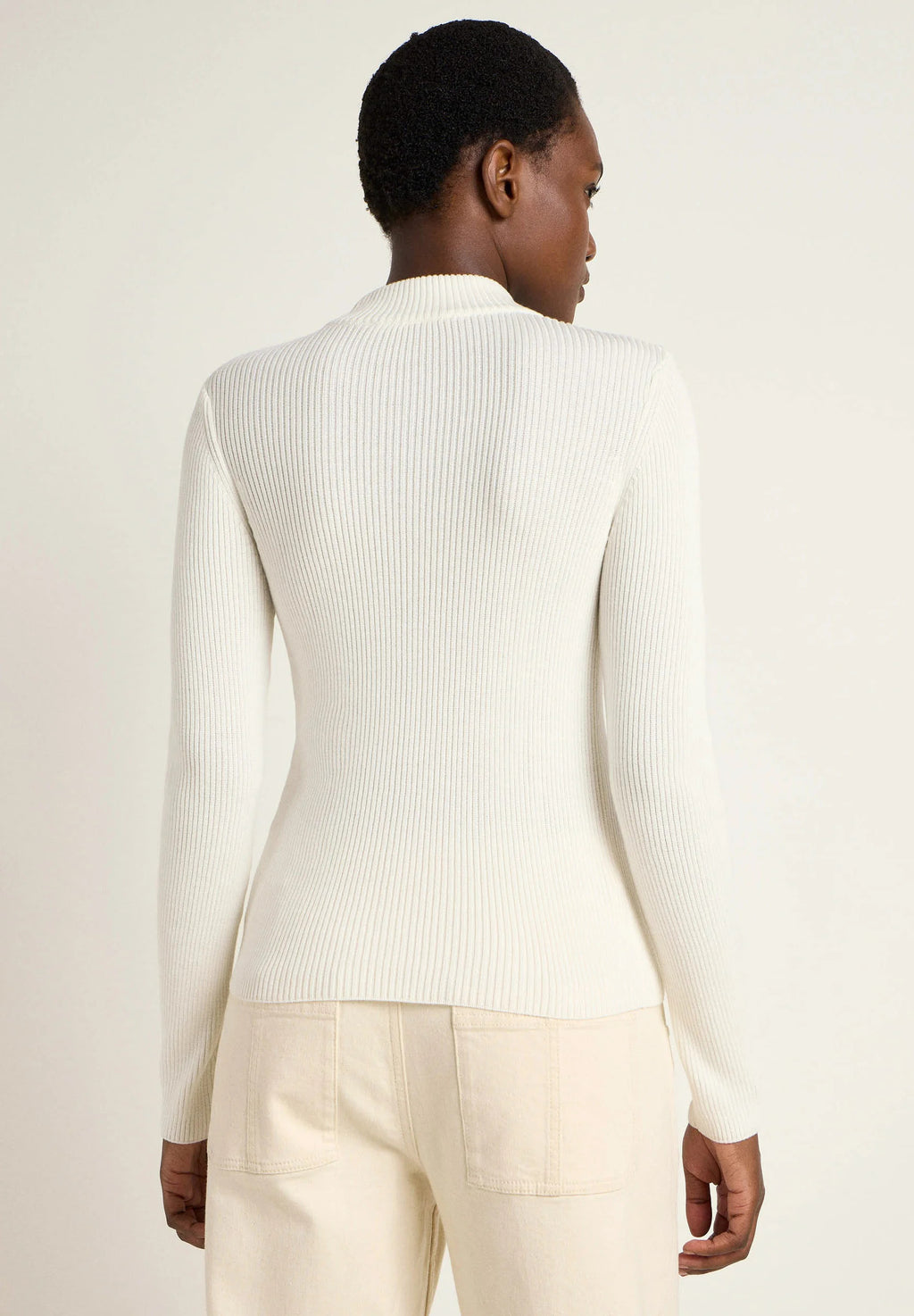 Stehkragenpullover GOTS Off White