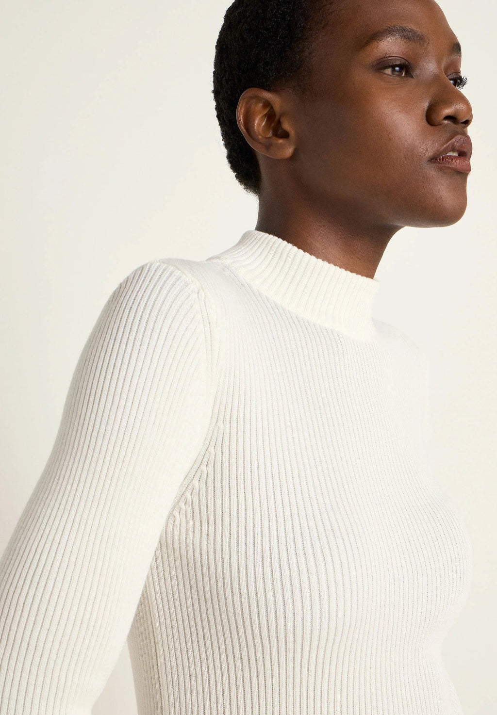 Stehkragenpullover GOTS Off White