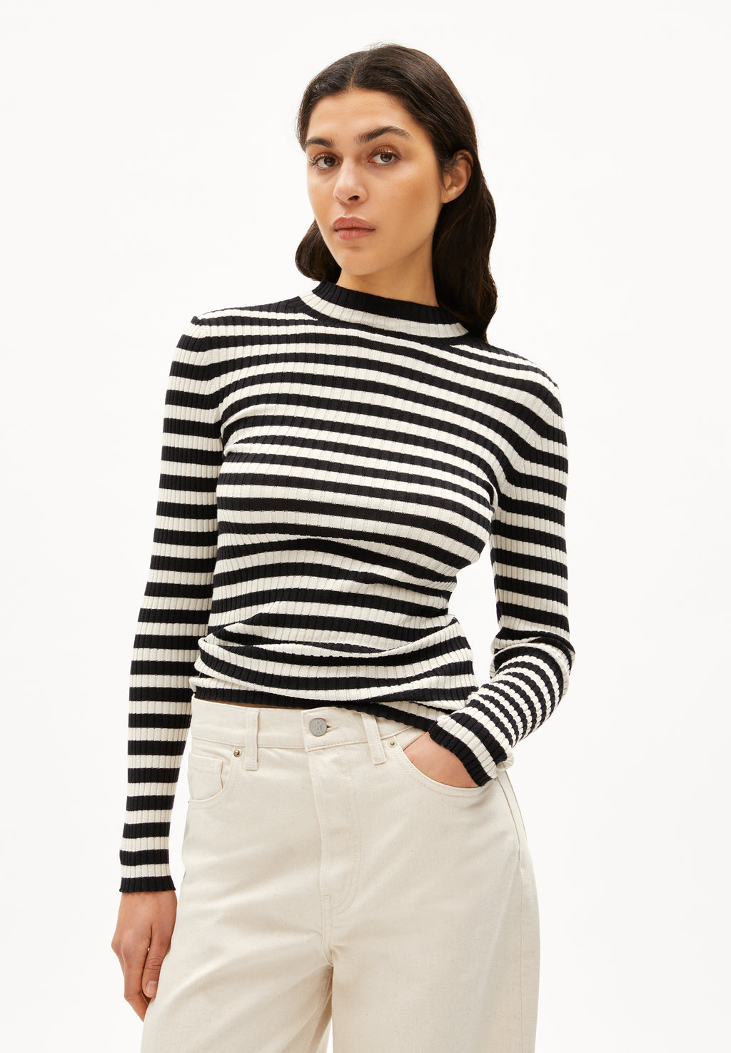 Pullover Alaania Black-Oatmilk