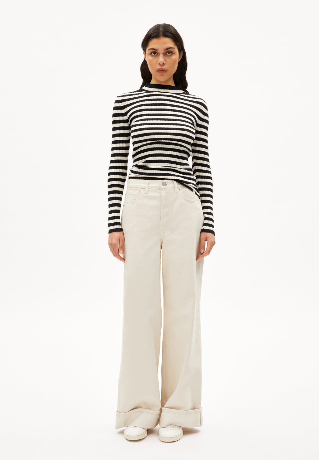 Pullover Alaania Black-Oatmilk