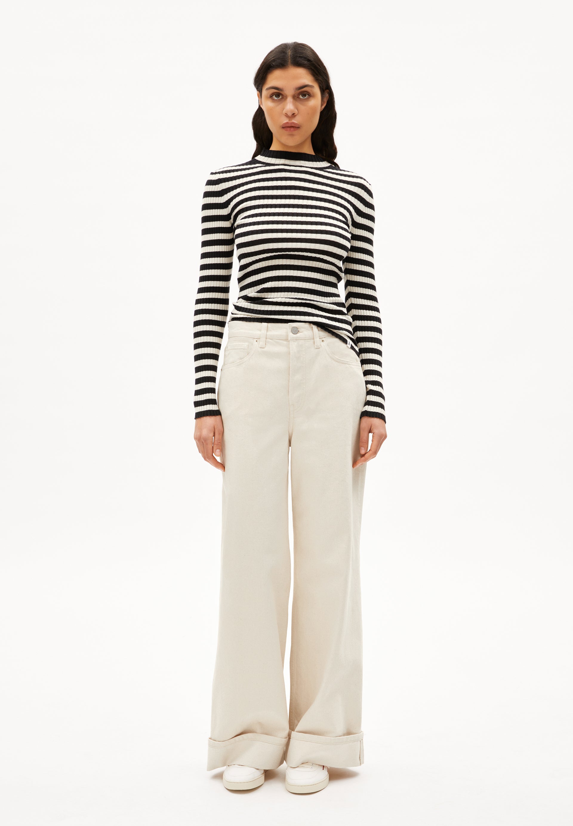 Pullover Alaania Black-Oatmilk