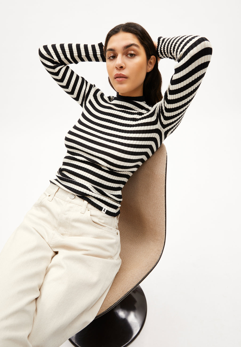 Pullover Alaania Black-Oatmilk