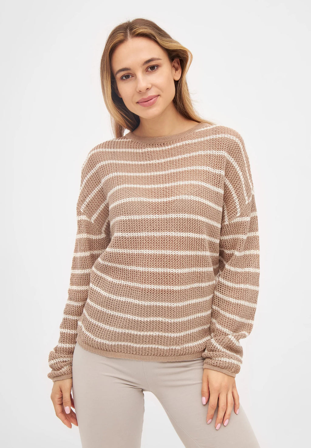 Briana Pullover Brown / Off White (Stripes)