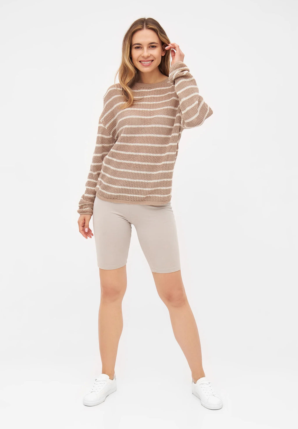 Briana Pullover Brown / Off White (Stripes)