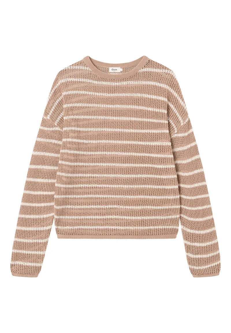 Briana Pullover Brown / Off White (Stripes)