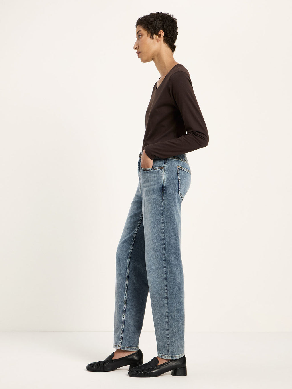 Tapered Jeans "REED" GOTS Ash Blue Denim