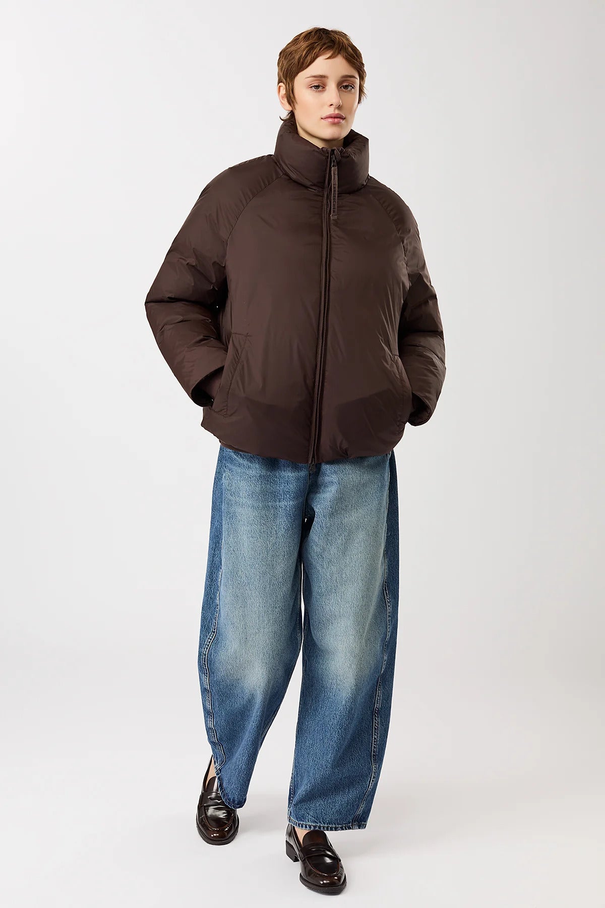 Lightweight Jacke aus Eco Daune Coffee