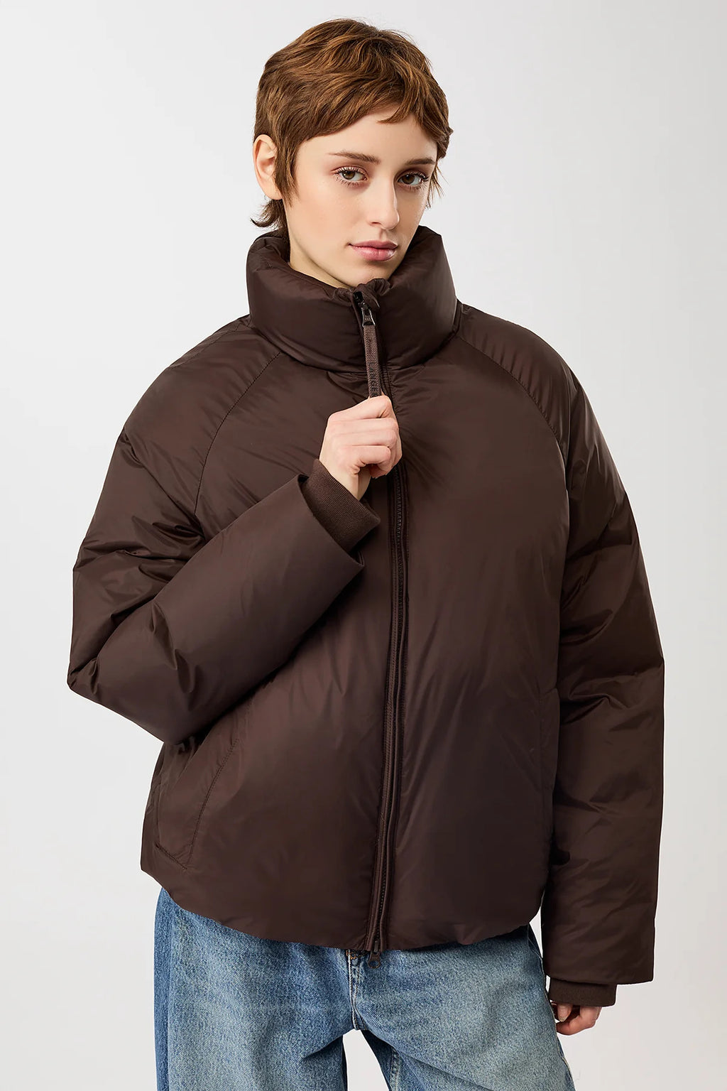 Lightweight Jacke aus Eco Daune Coffee
