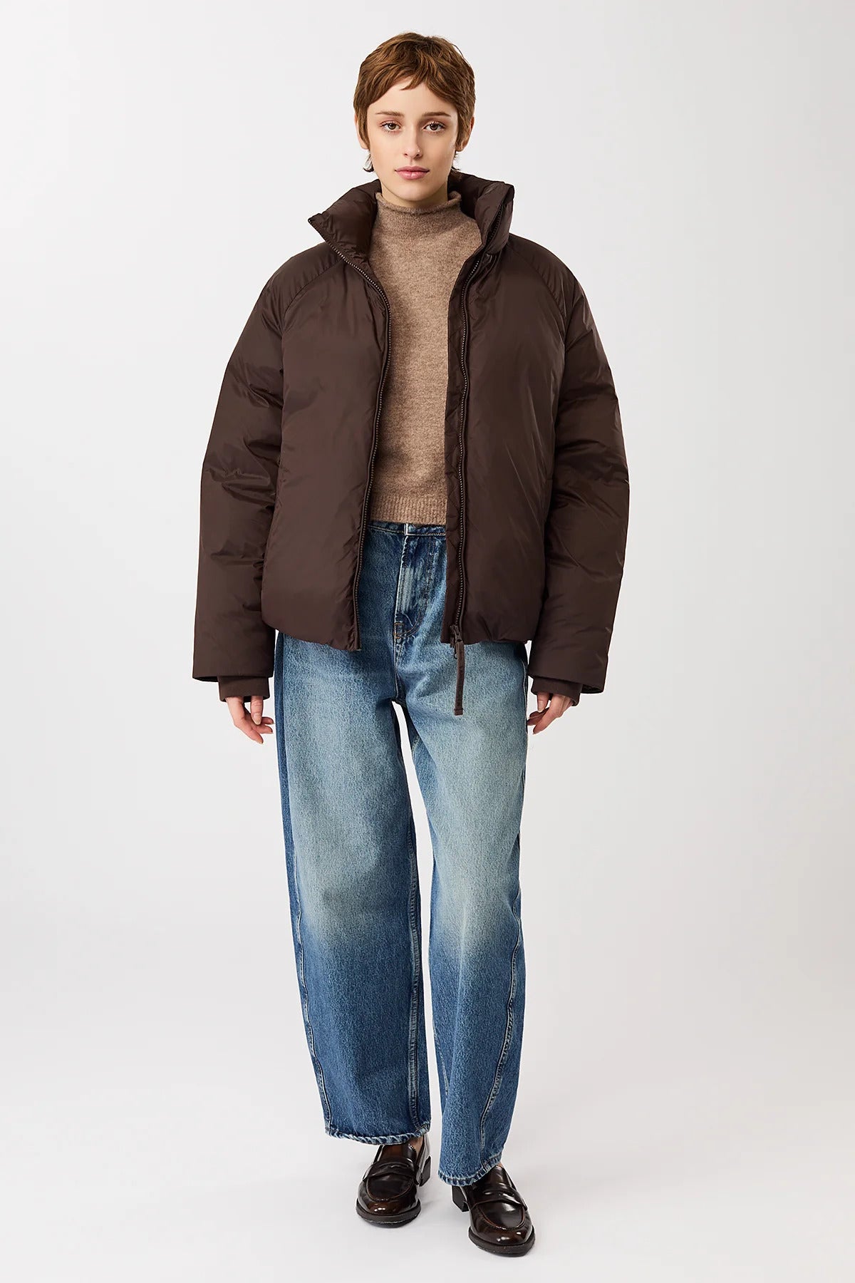 Lightweight Jacke aus Eco Daune Coffee