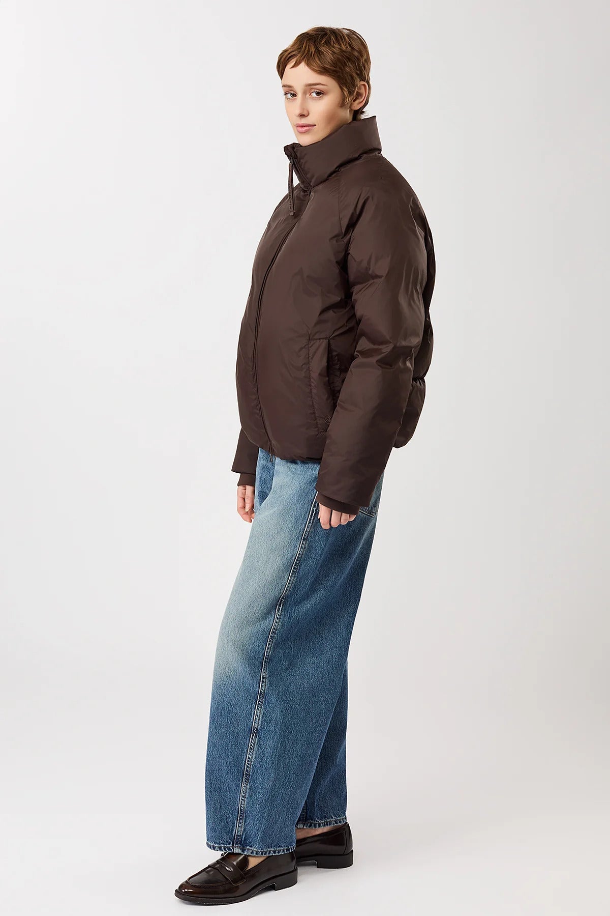 Lightweight Jacke aus Eco Daune Coffee