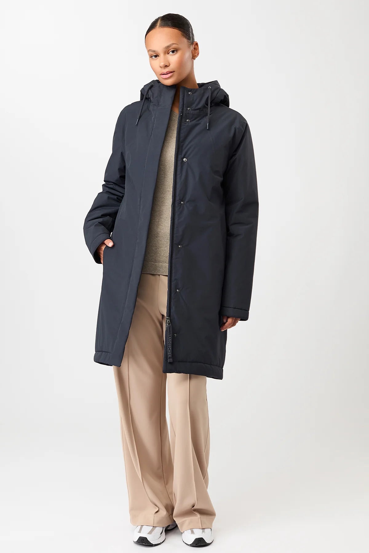 Wattierter Parka leicht tailliert Navy