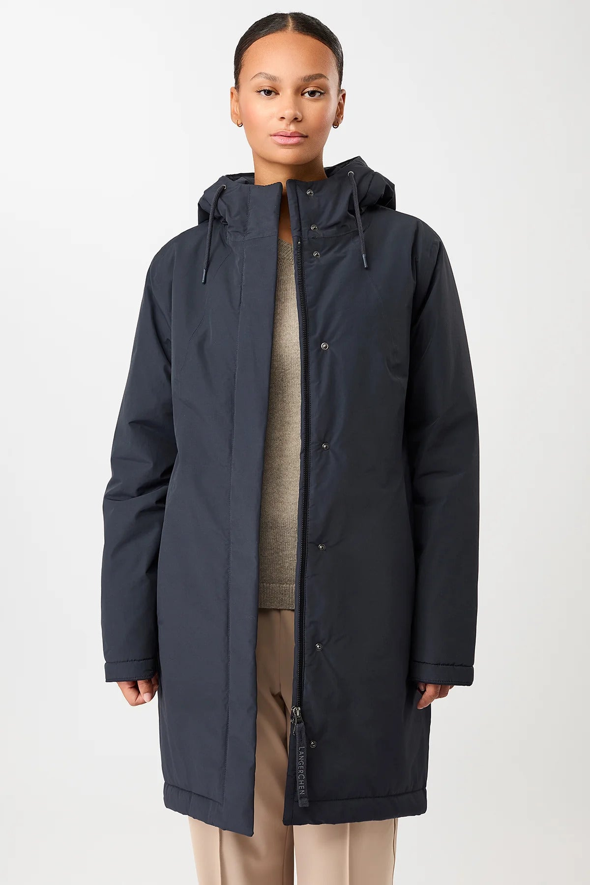 Wattierter Parka leicht tailliert Navy