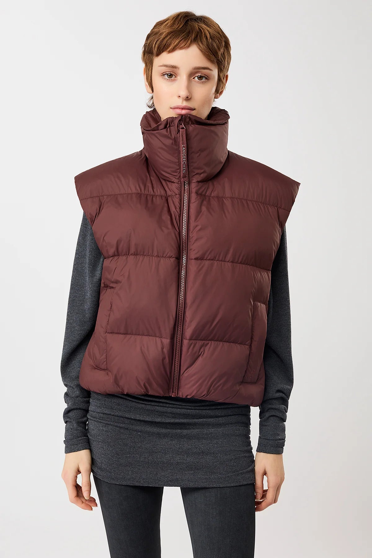 Wattierte Weste gesteppt Burgundy