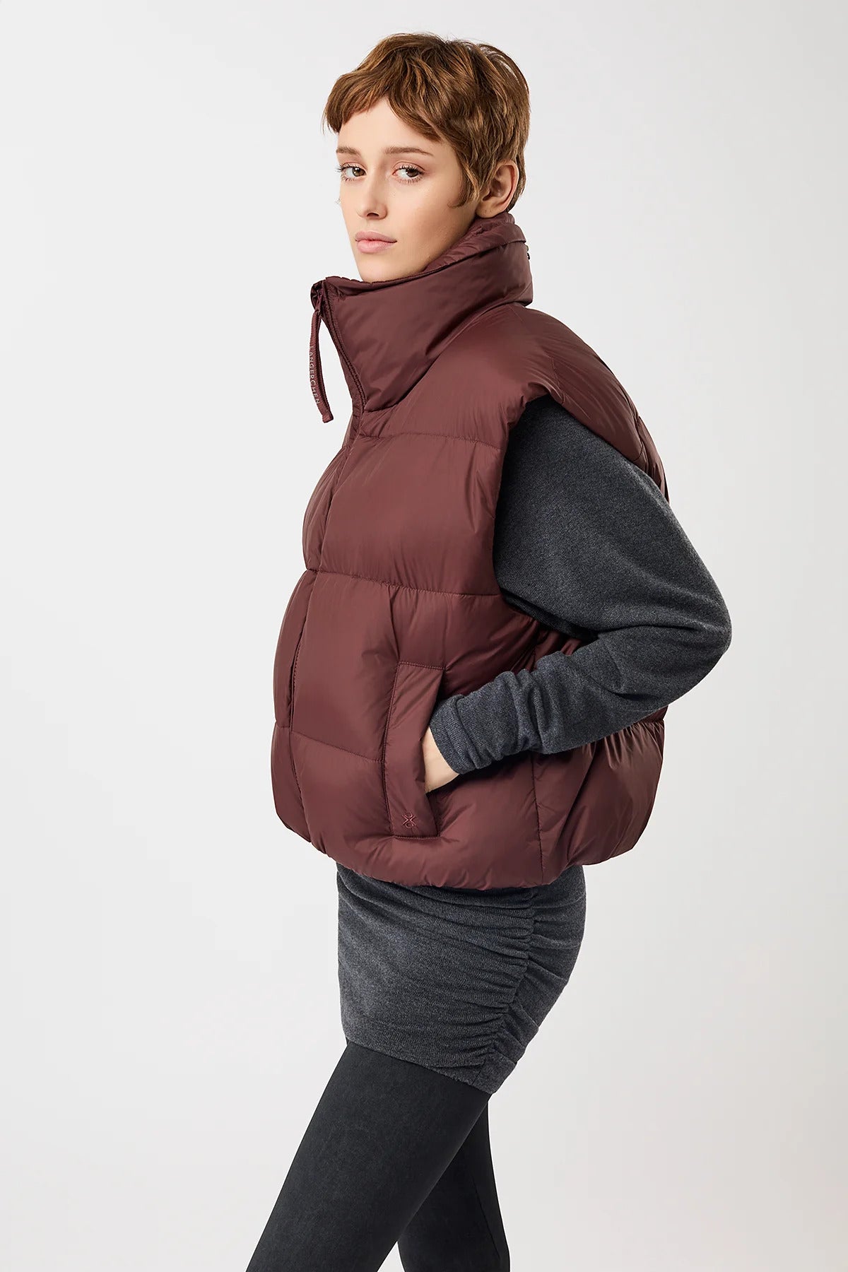 Wattierte Weste gesteppt Burgundy